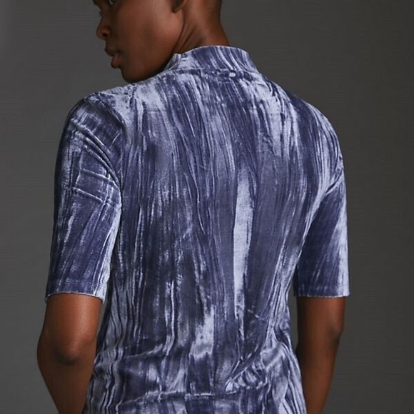 Anthropologie Pilcro Velveteen Mock-Neck Top NWT new size xS slate color - Picture 7 of 8